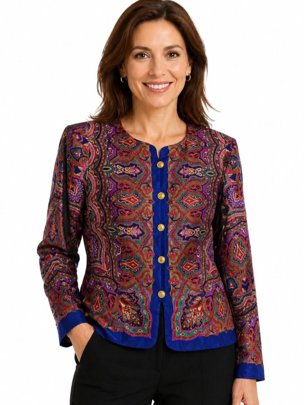 Vintage Talbots Multicolor Paisley Silk Jacket NWT